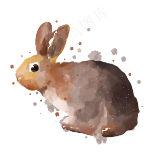 水彩动物野兔素材