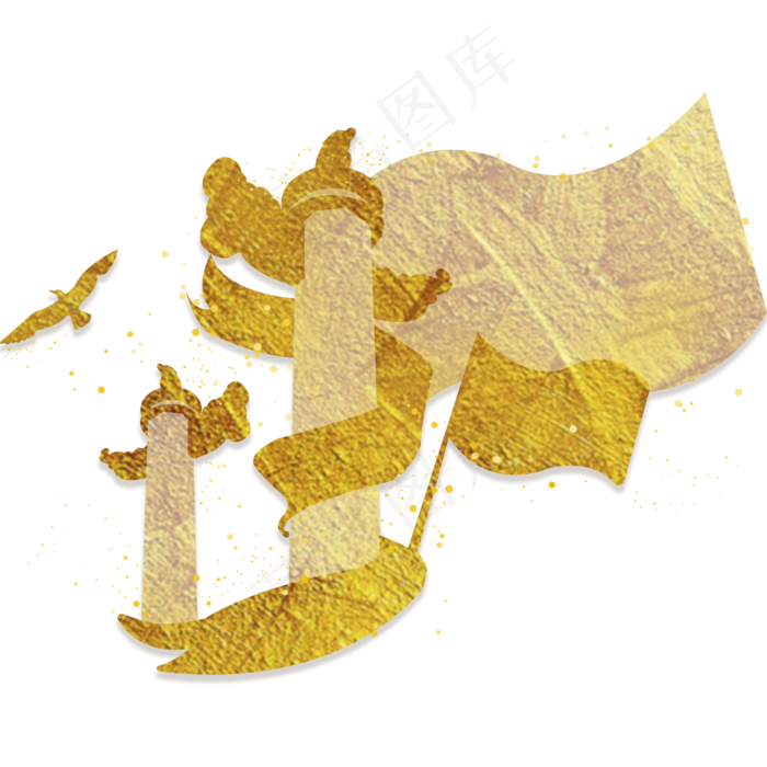 洒金粉华表国旗缎带鸽子庆祝国庆(2000X2000(DPI:300))psd模版下载