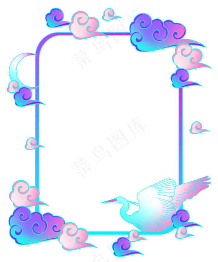 国货荧光色国潮边框(2500X3000(DPI:300))psd模版下载