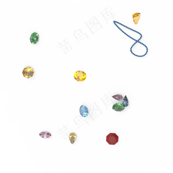 金币漂浮宝石,免抠元素(2000*2000px 300 dpi )