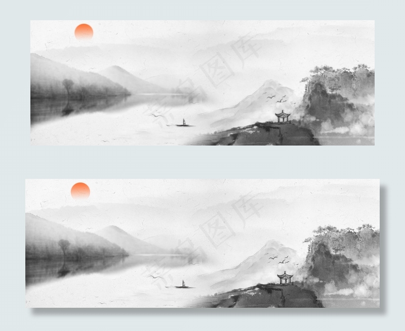 水墨中国风清明节海报背景