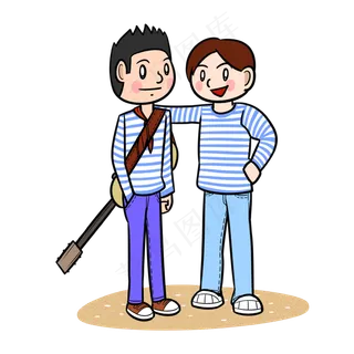 卡通五年青年节海魂衫青年png