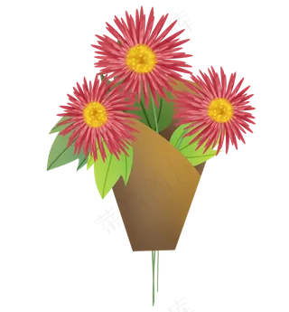 红色菊花立体花束