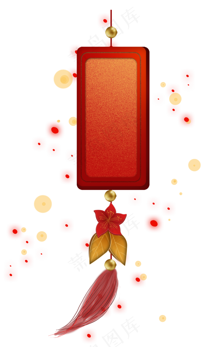 新年灯会梅花挂饰古风文字框,免抠元素