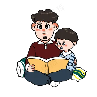 父亲节和爸爸一起看书度过快乐时