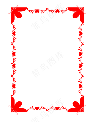 手绘爱情红色花边框