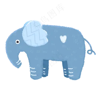 蓝色玩具小象