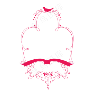 花鸟复古欧式花纹边框,免抠元素