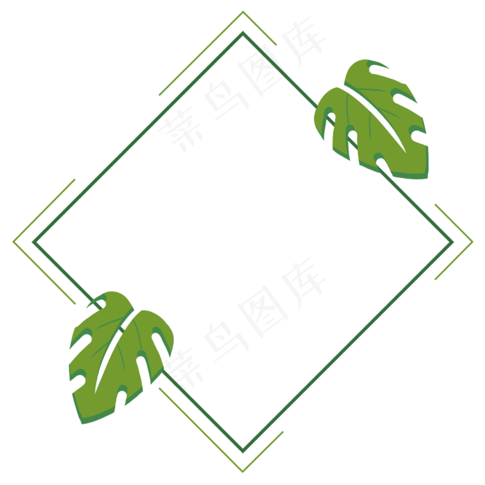 卡通绿色叶子矢量图,免抠元素