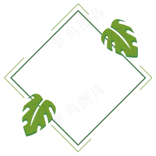 卡通绿色叶子矢量图,免抠元素