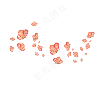 手绘昆虫五彩漂浮蝴蝶,免抠元素