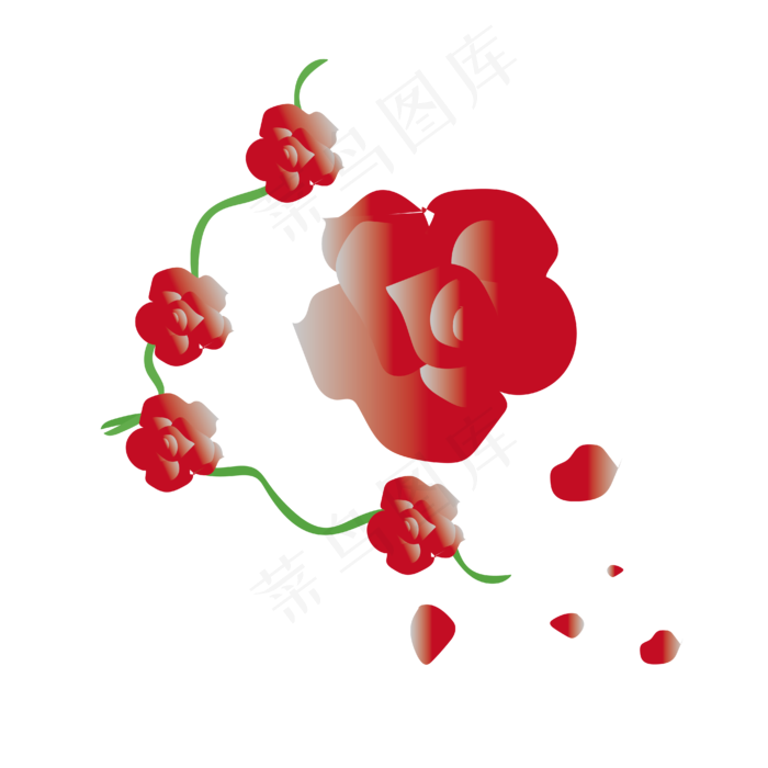 情人节玫瑰PNG(4167*4167px 300 dpi )ai矢量模版下载