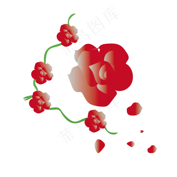 情人节玫瑰PNG(4167*4167px 300 dpi )ai矢量模版下载