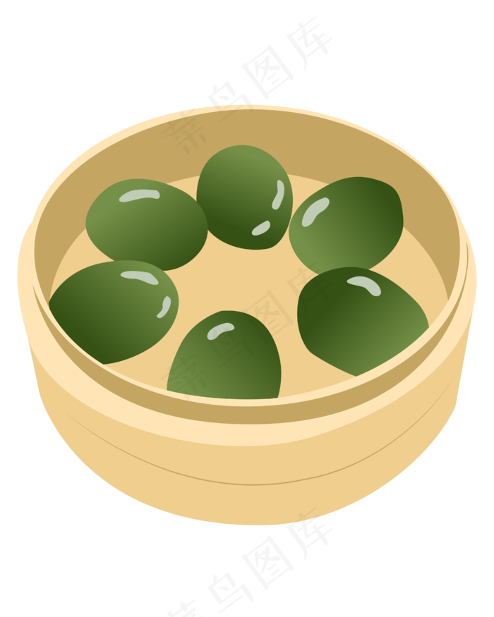 矢量卡通绿色青团(2000X2000(DPI:300))ai矢量模版下载
