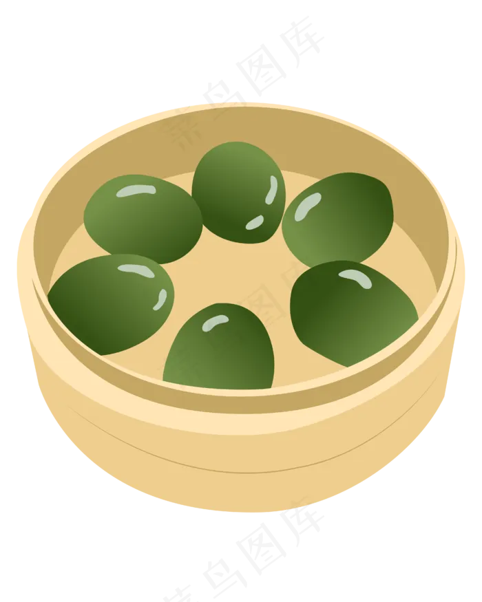 矢量卡通绿色青团