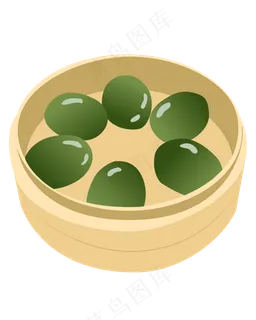 矢量卡通绿色青团