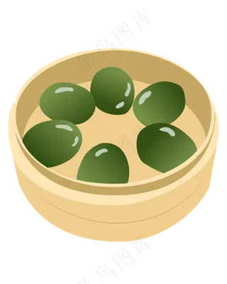 矢量卡通绿色青团