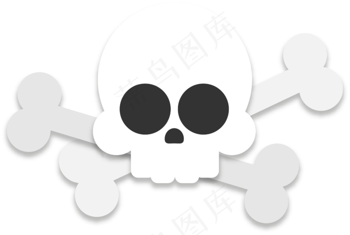 万圣节白色骷髅头骨头,免抠元素