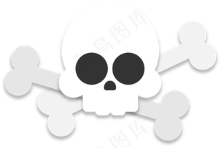 万圣节白色骷髅头骨头,免抠元素