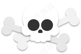 万圣节白色骷髅头骨头,免抠元素