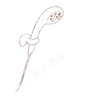 手绘浴室花洒元素