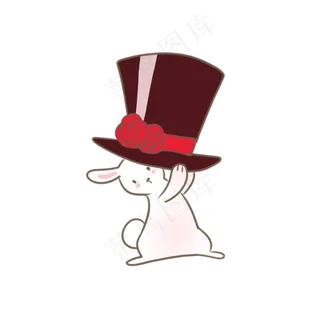 小兔子和玫瑰魔术帽