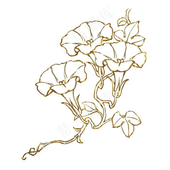 金色花夕颜(2000X2000(DPI:300))psd模版下载