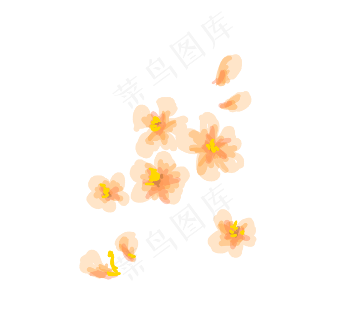 樱花少女粉色免抠装饰