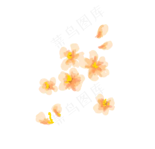 樱花少女粉色免抠装饰