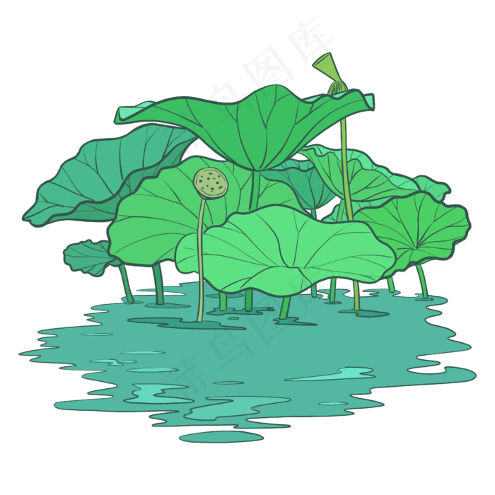 手绘卡通粉色莲花(2500X2500(DPI:150))psd模版下载