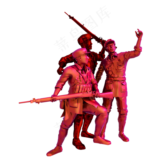 红色革命雕塑png图(2000X2000(DPI:300))psd模版下载