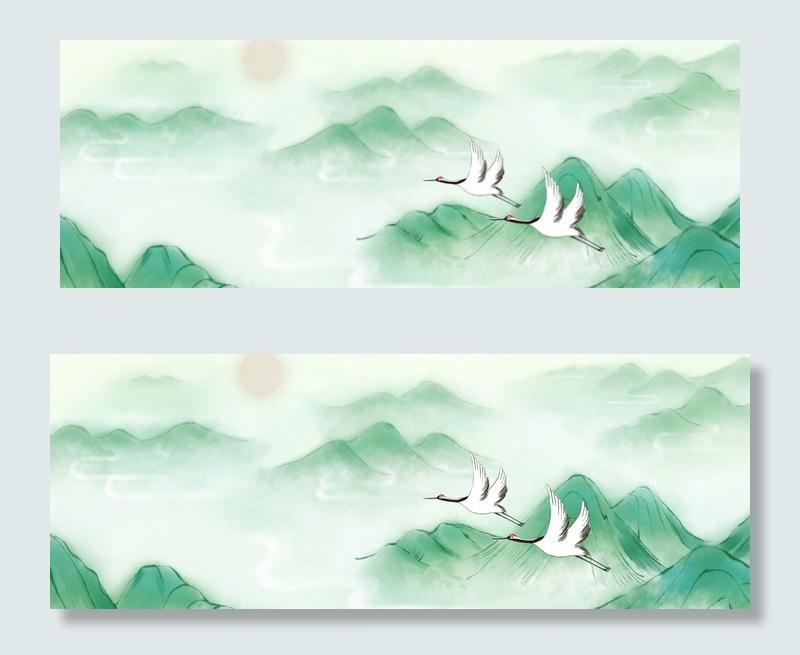 清明节阴雨水墨banner(1920*700px 	       )psd模版下载