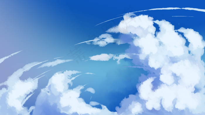 夏天明亮天空白云(2880*1620px 300 dpi )psd模版下载