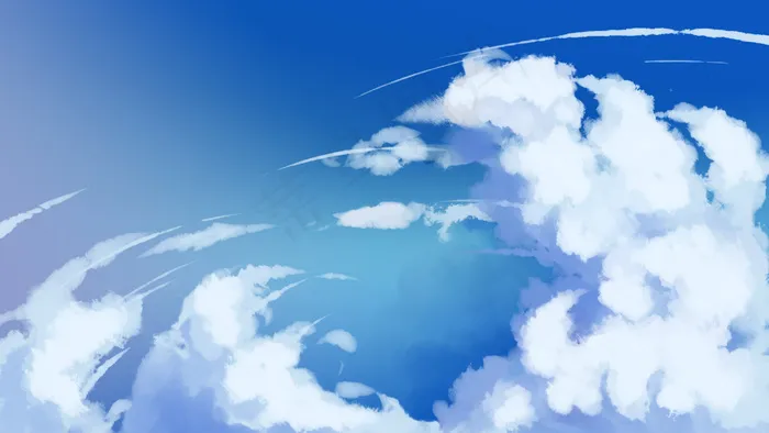 夏天明亮天空白云(2880*1620px 300 dpi )psd模版下载