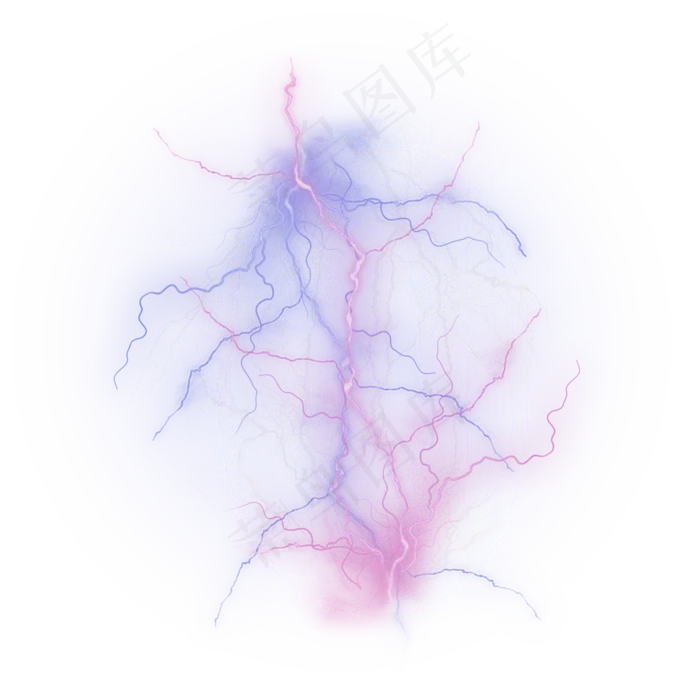 炫酷闪电蓝色紫色数字0(3000*3000px)psd模版下载