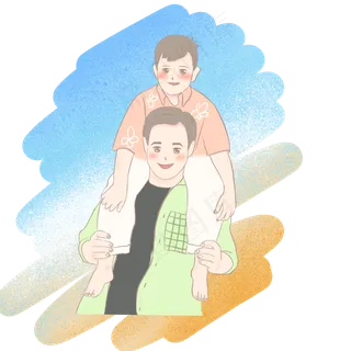 父亲节沙滩父子