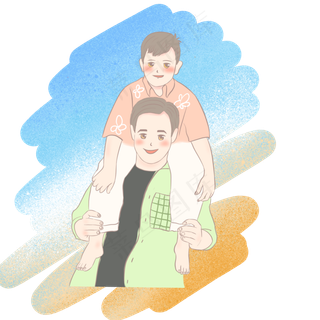 父亲节沙滩父子