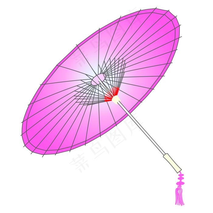 小清新渐变粉色油纸伞