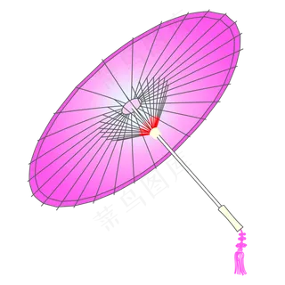 小清新渐变粉色油纸伞