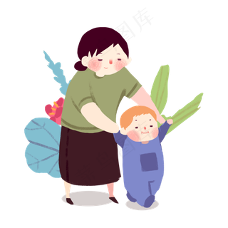 母亲节母亲温馨形象卡通png
