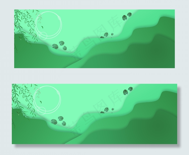 清明节立春春分绿色剪纸风背景