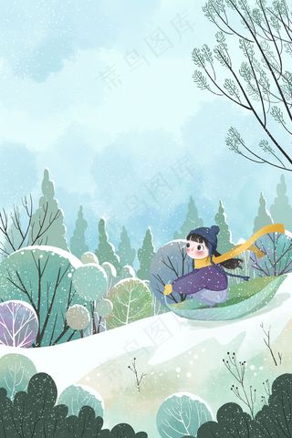 唯美冬季户外滑雪