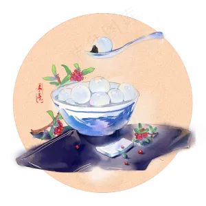 冬至食物手绘
