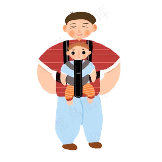 背着孩子的父亲