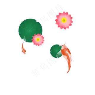 中国风锦鲤荷花荷叶