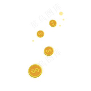 金币漂浮装饰,免抠元素