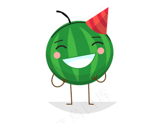 矢量卡通西瓜小人
