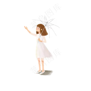 卡通打伞的女孩下载