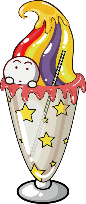 卡通冰淇淋雪糕甜品水果