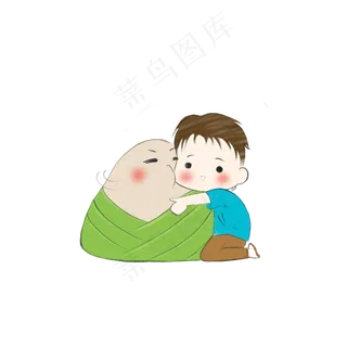 端午节小孩与粽子宝宝